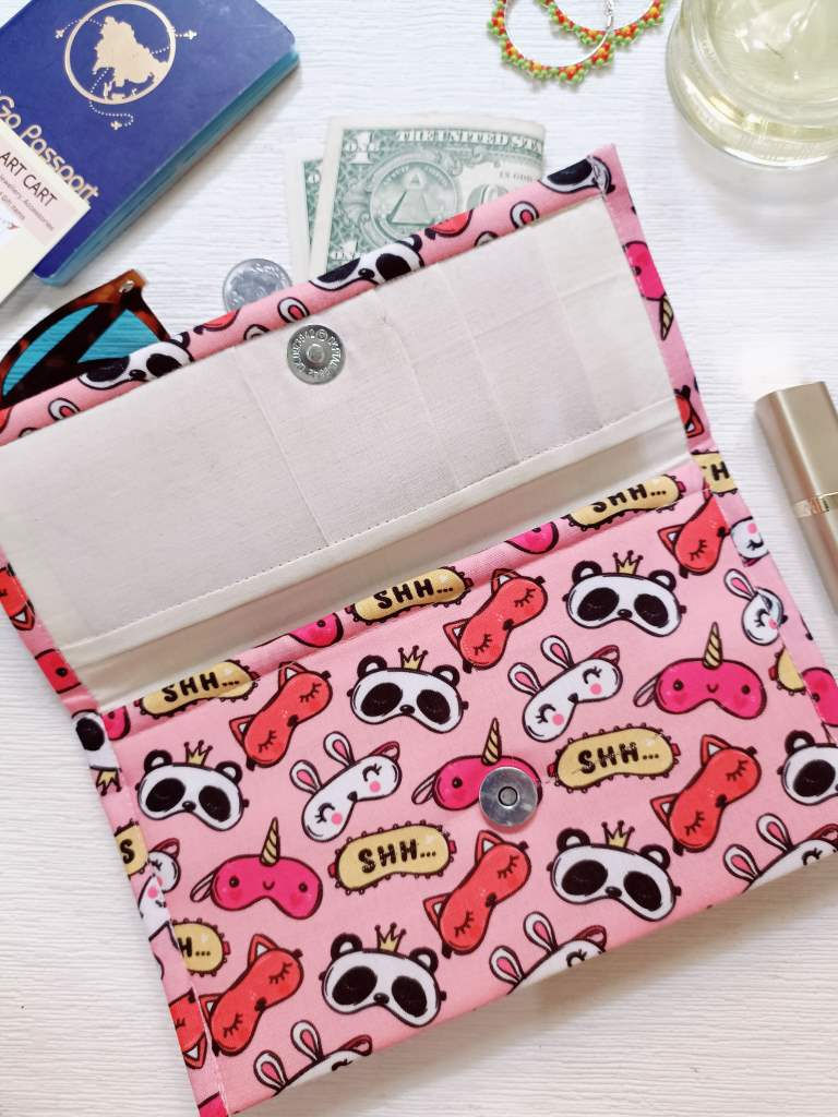 Thumbnail: Pink Eye Mask  -Fabric Wallet