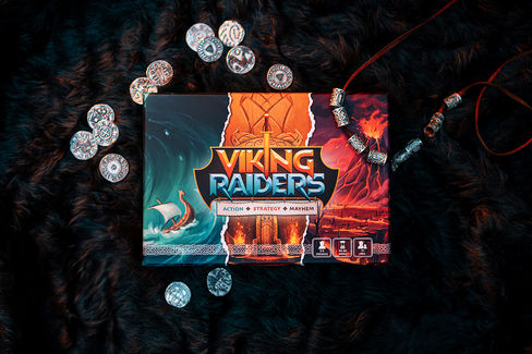 Box art of Viking Raised with coins a jewellery around it