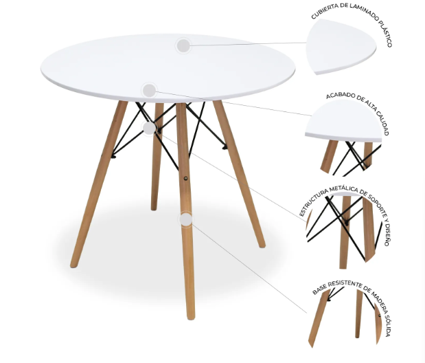 Miniatura: Mesa de Comedor Circular Eames 80cm