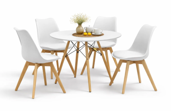 Miniatura: Comedor Mesa Oslo 80 Blanca + 4 sillas Frankfurt 