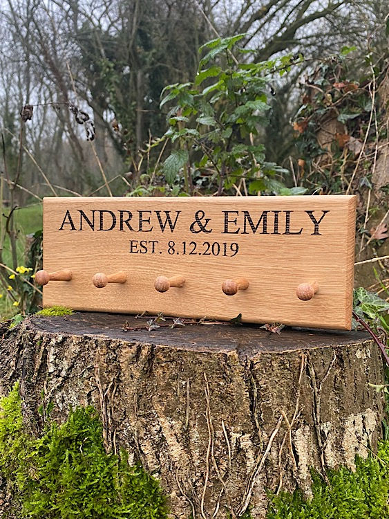 Thumbnail: Personalised Oak Key Rack