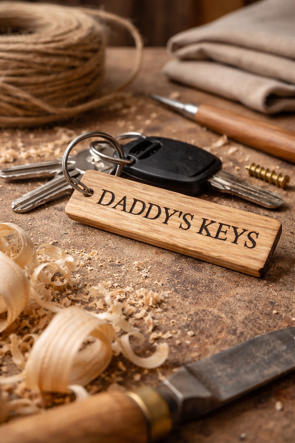 Thumbnail: Personalised Oak Keyrings