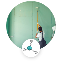 Man painting wall green