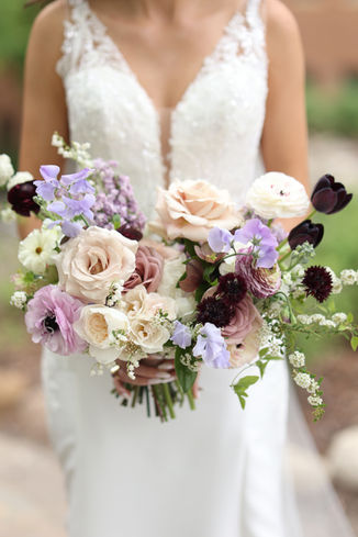 lavender, blush and purple bridal bouquet