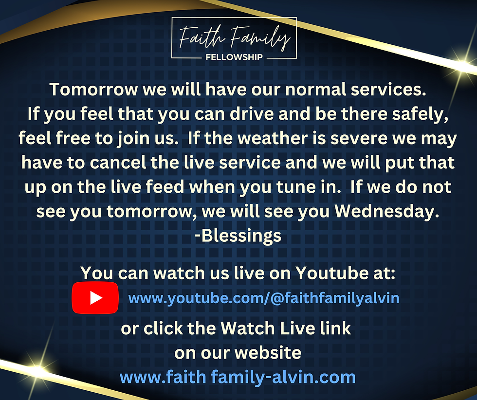 Watch us Live every Sunday 10 AM-7