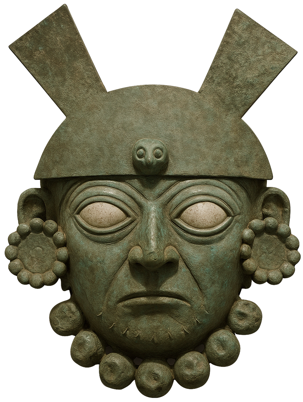 Funerary Mask made of silvered copper and shell