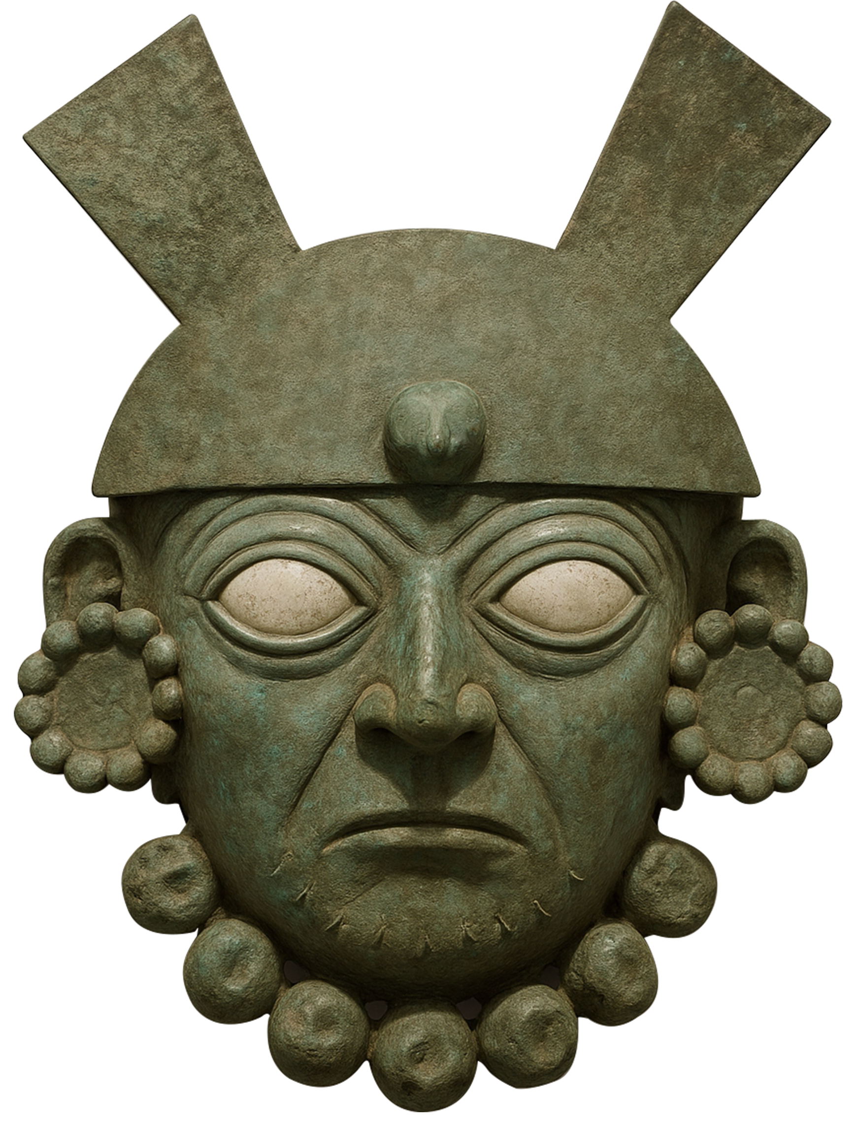 Funerary Mask made of silvered copper and shell