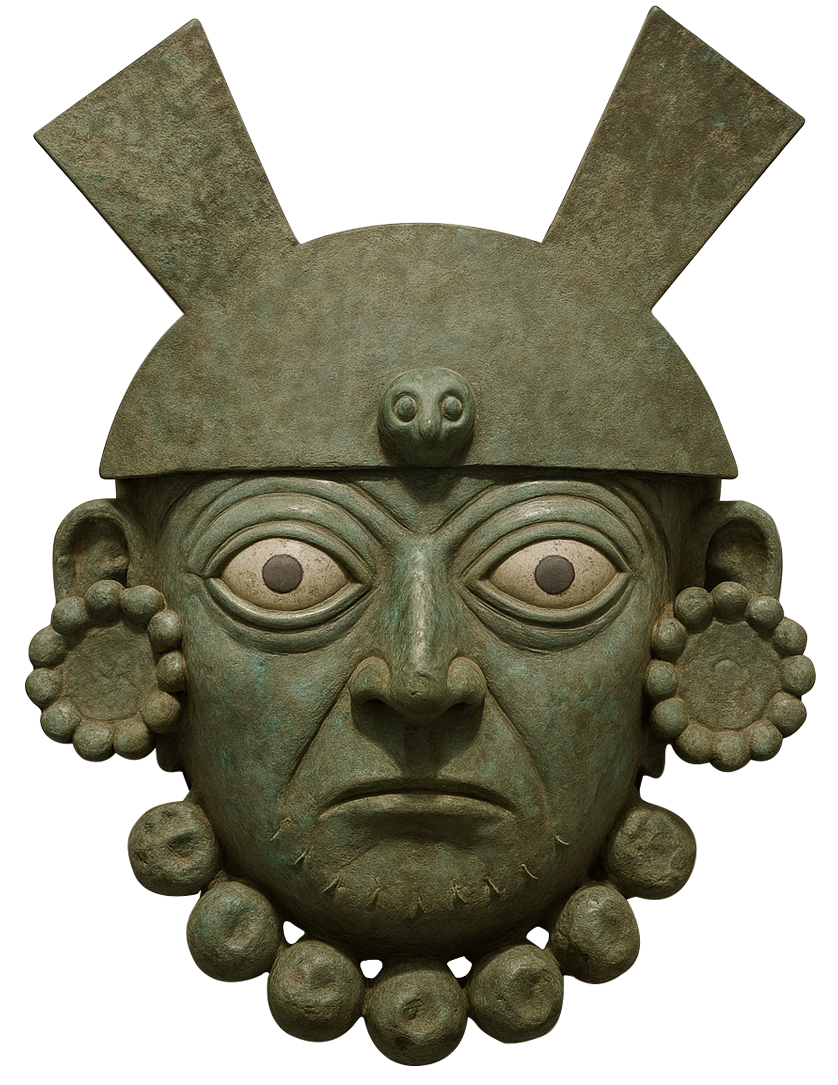 Funerary Mask made of silvered copper and shell