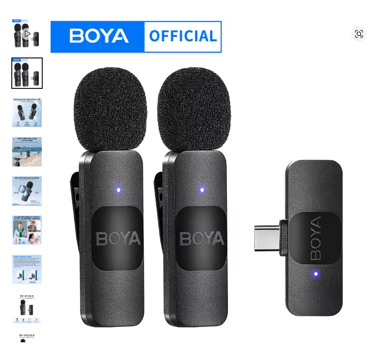 מיקרופון BOYA לצילום תוכן