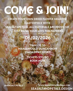 Create Your Own Dried flower meadow Masterpiece with Seasalt&petals. All materials are pro