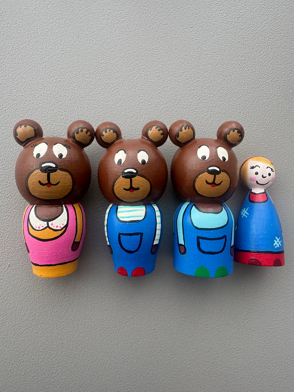 Set pegdolls Goudlokje en de drie beertjes (prijs incl. verzending)