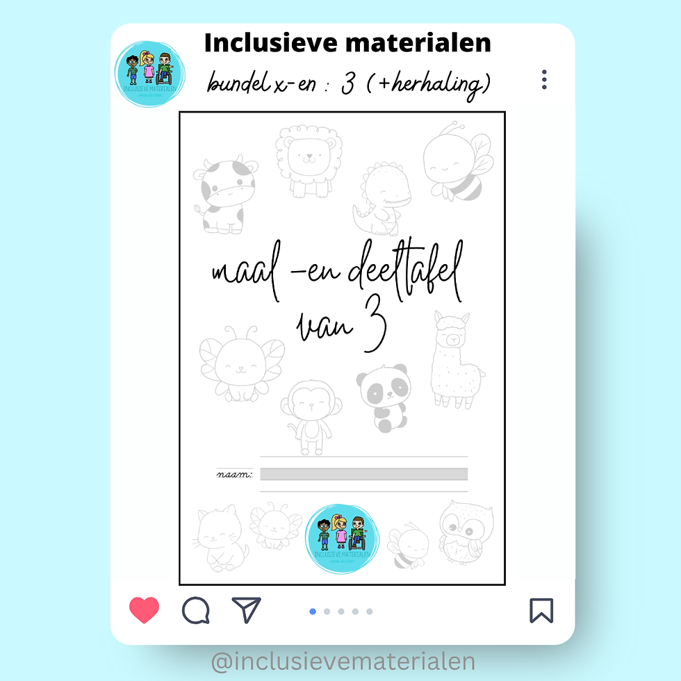 maal -en deeltafel van 3