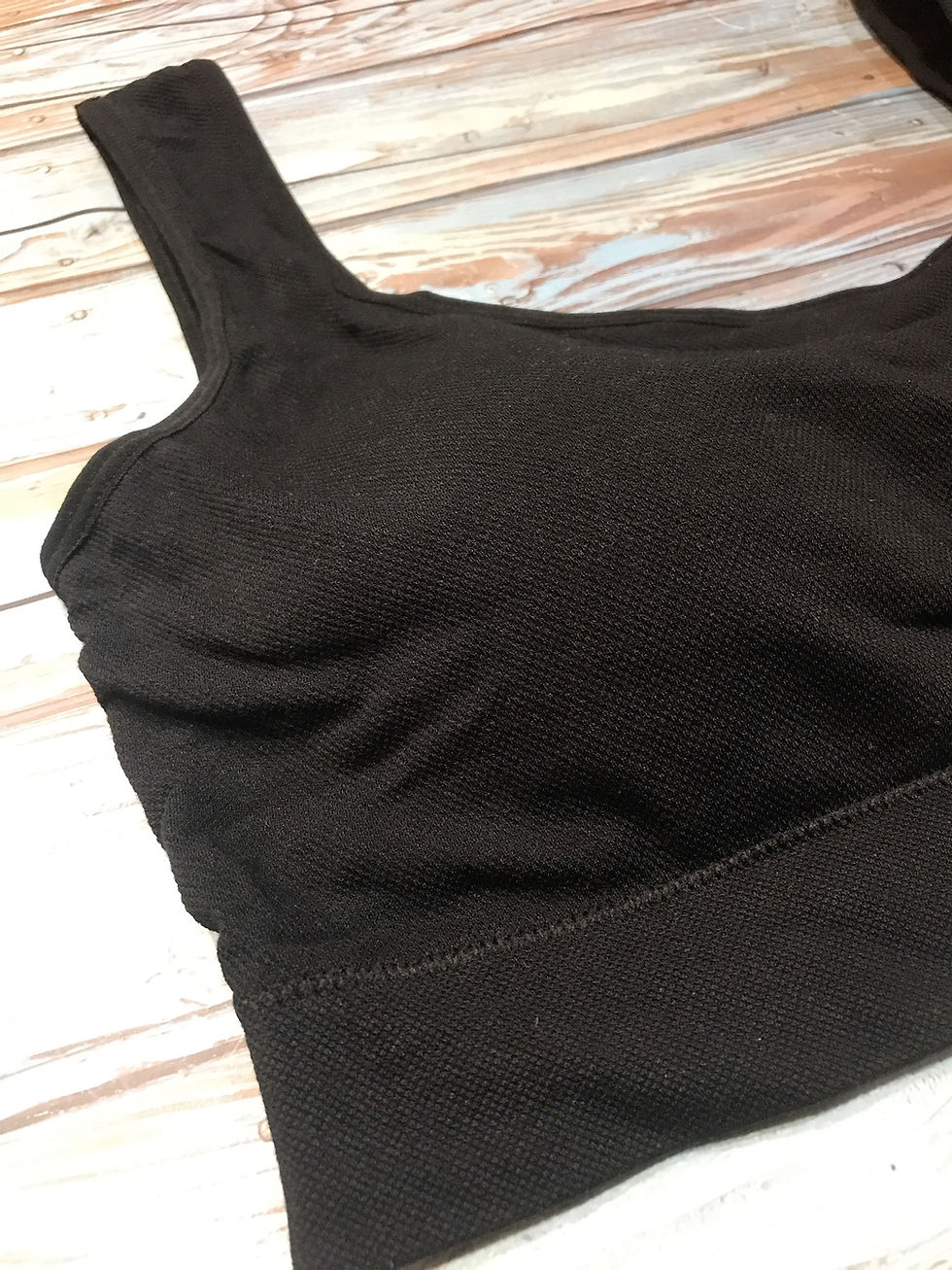 縮圖：大版休閒裸氨莫代爾乳感透氣乳膠固定墊背心半截TOP