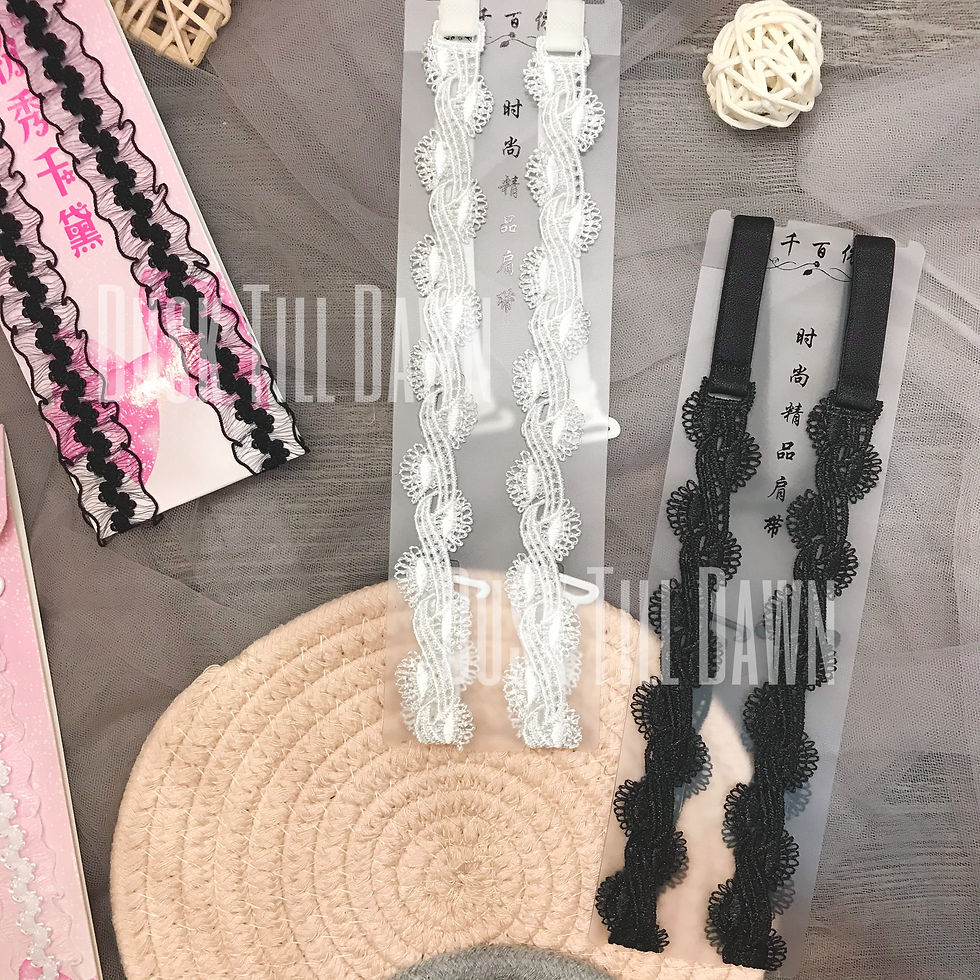 縮圖：紐紋織繩花/波浪車邊撞透視橡筋雙肩帶