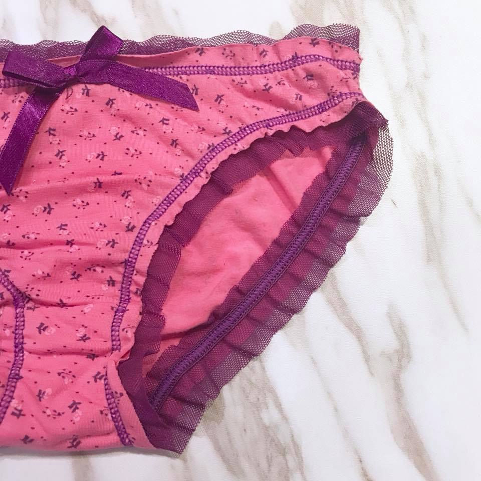 縮圖：低腰棉質拼色紗邊內褲(Low rise Panty)