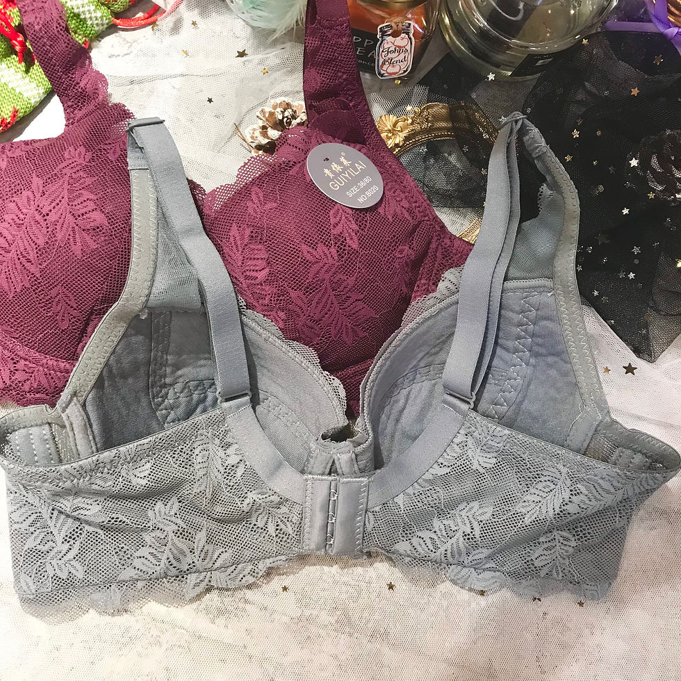 縮圖：36-42B 小小波浪邊葉系鋼圈軟杯Bra