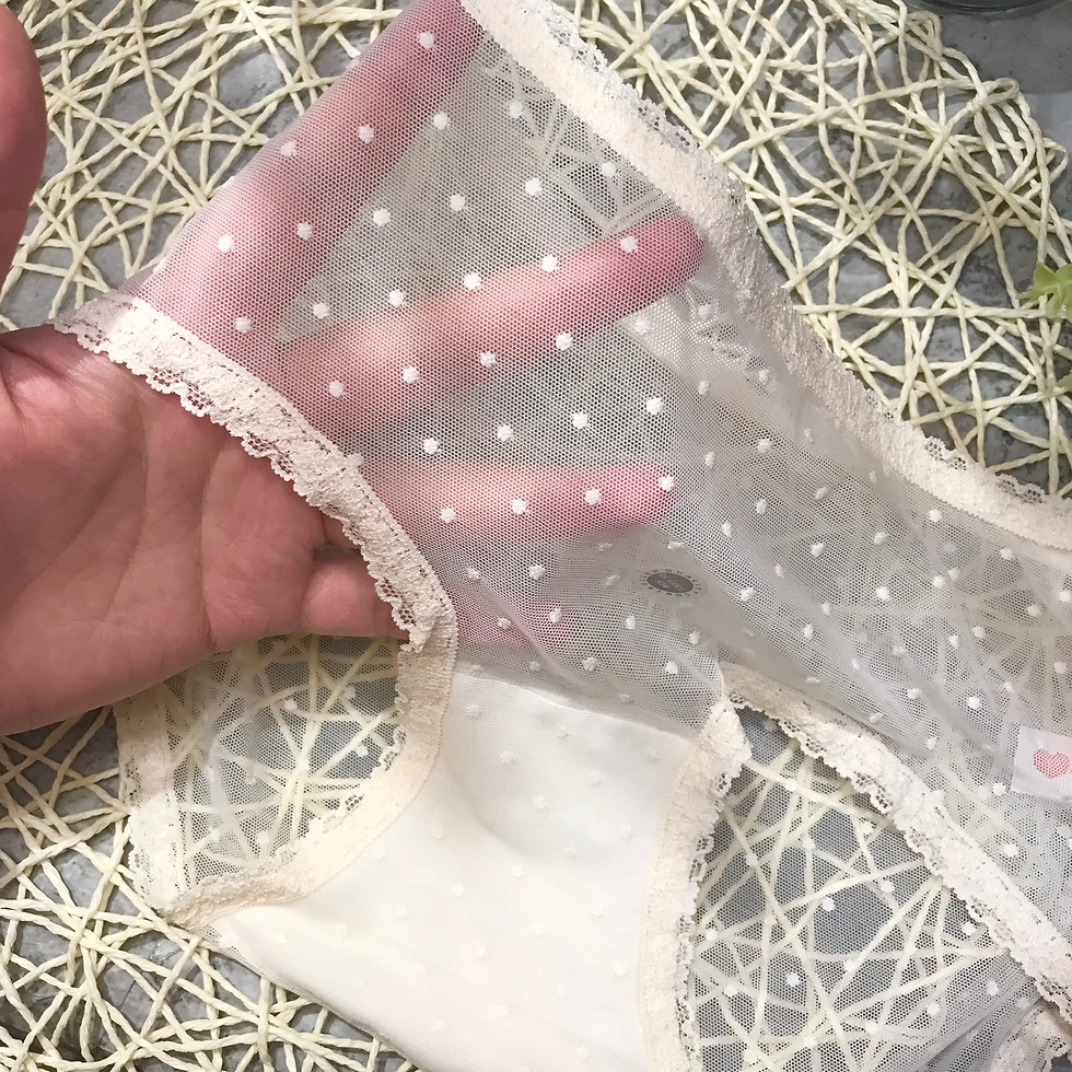 縮圖：中腰Lycra小清新透視波點網紗內褲Medium rise Panties