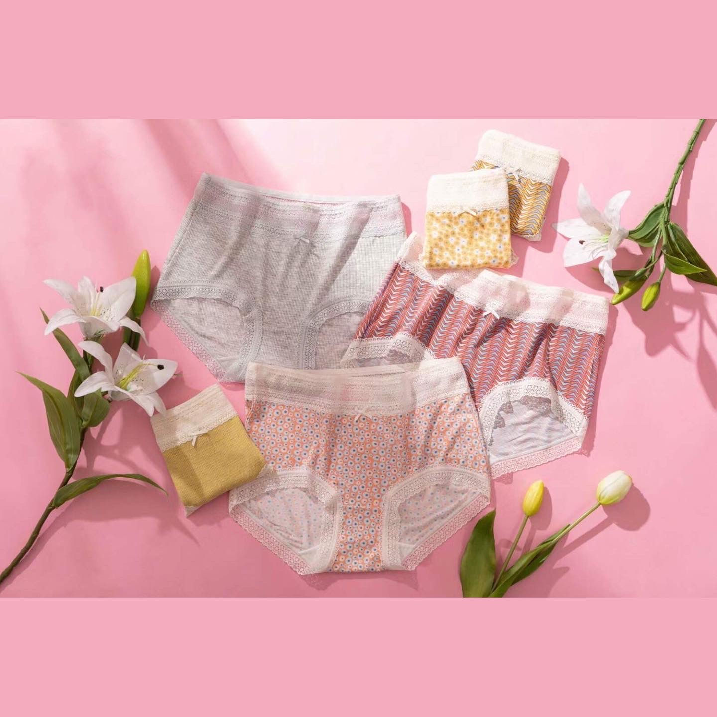 樂天派~黃x桔橙系6條裝內褲禮盒 Medium rise Panty