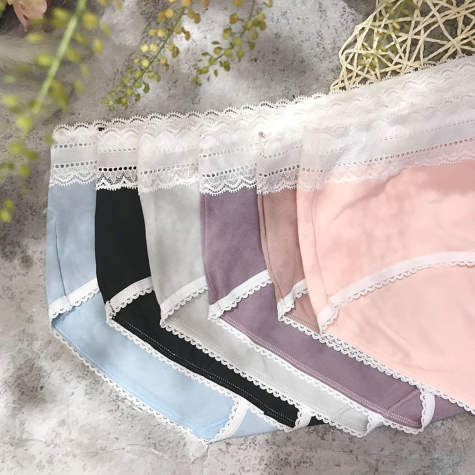 縮圖：中低腰透氣精梳棉小波浪Laces內褲medium to low rise panty