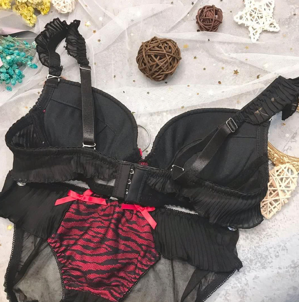 縮圖：32B 出口紗面虎紋胸圍套裝Bra Set