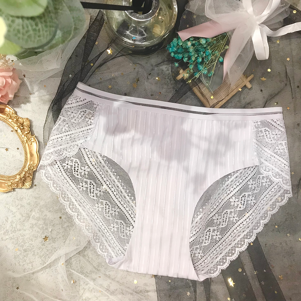 縮圖：中低腰直間絲滑拼接蕾絲透氣爽身內褲Medium to low rise panties