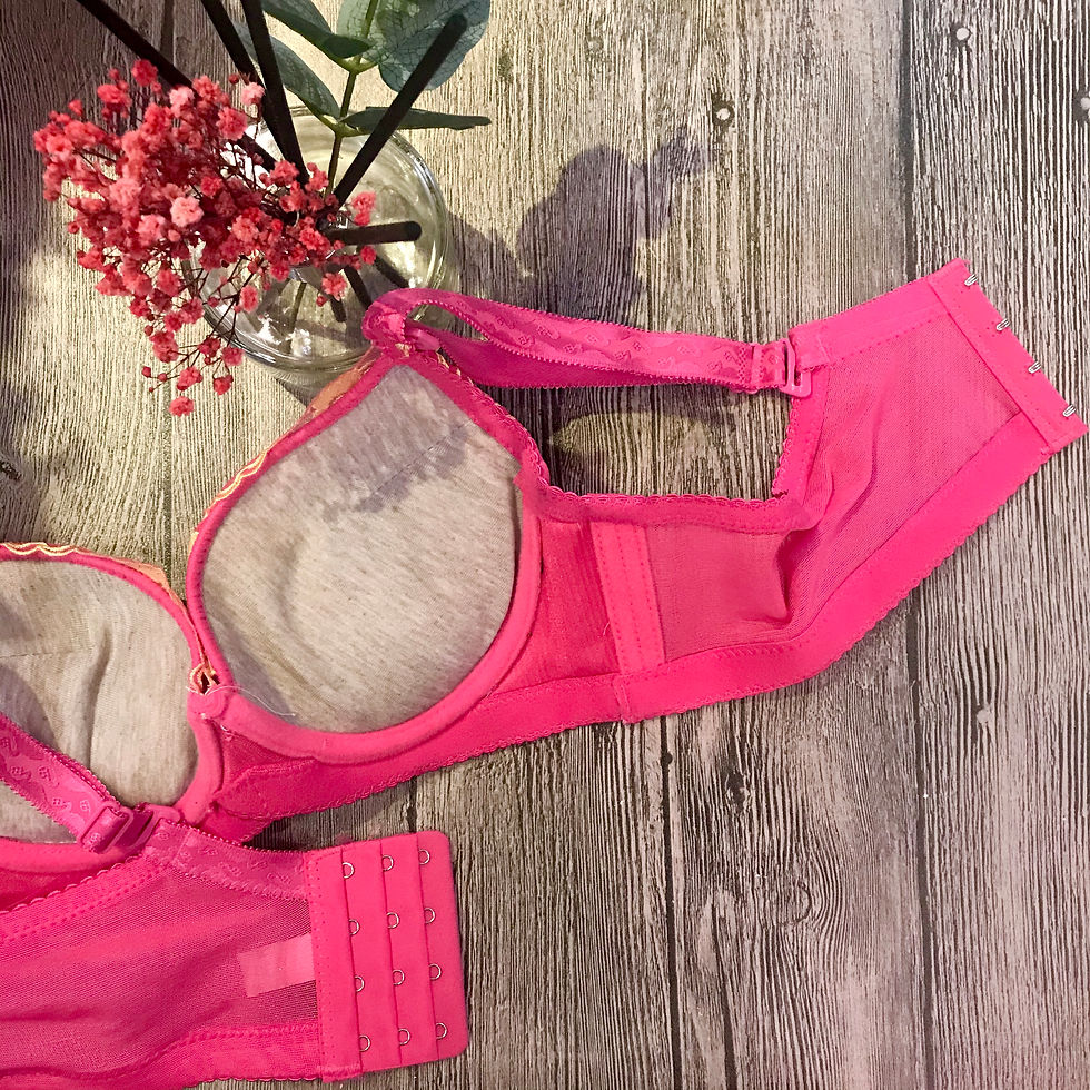 縮圖：36B CUP 經典淡黃線花撞底色Push Up Bra胸圍