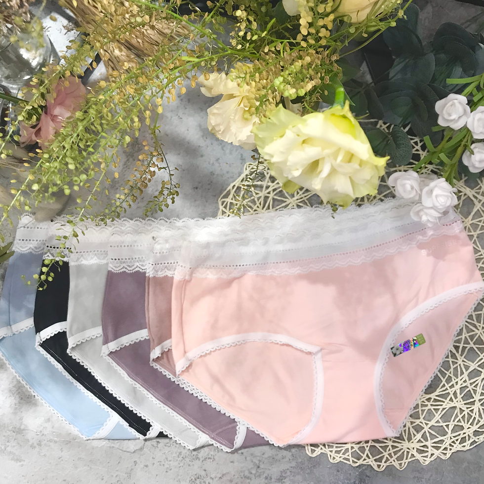 縮圖：中低腰透氣精梳棉小波浪Laces內褲medium to low rise panty