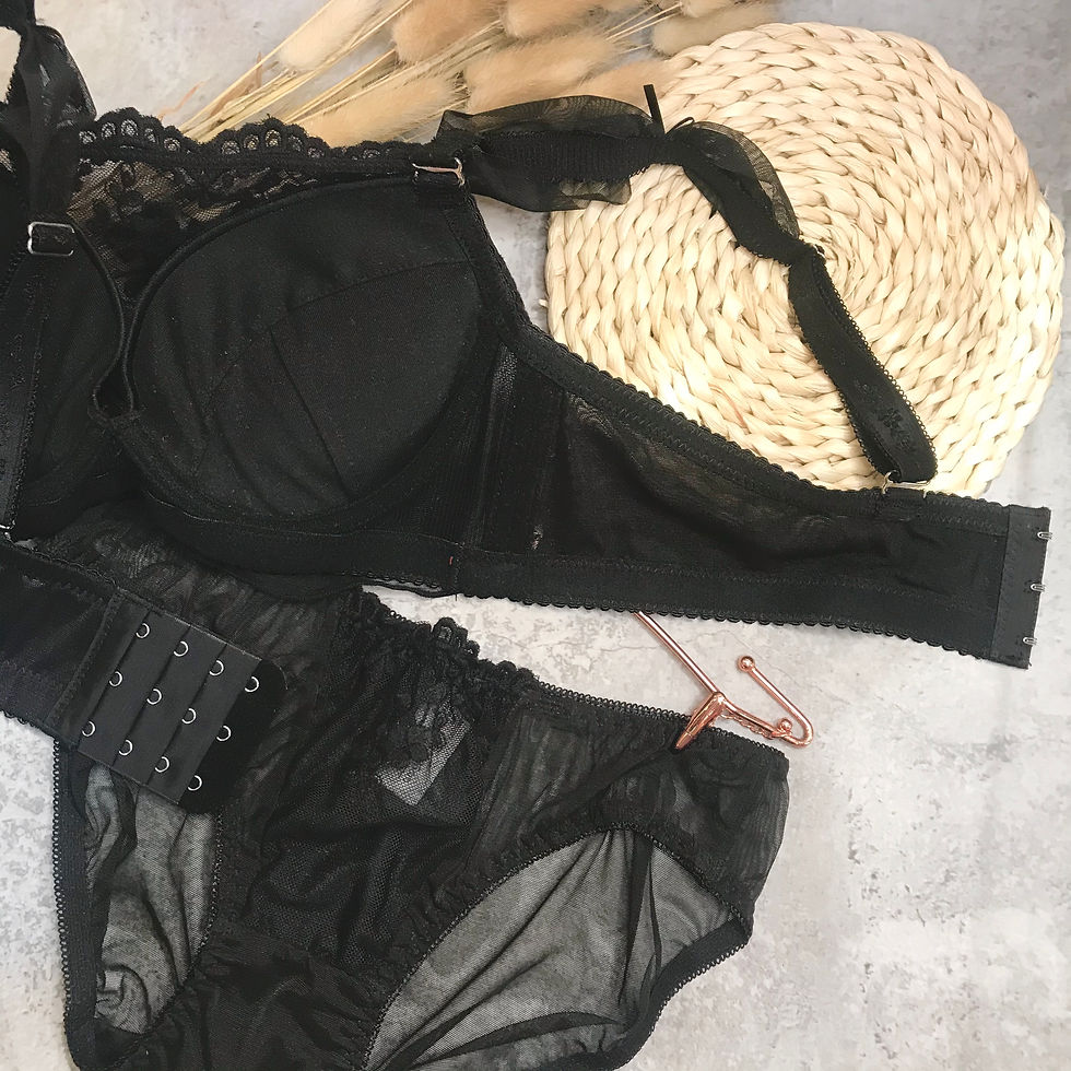 縮圖：32B 出口平口蕾絲Bra Set