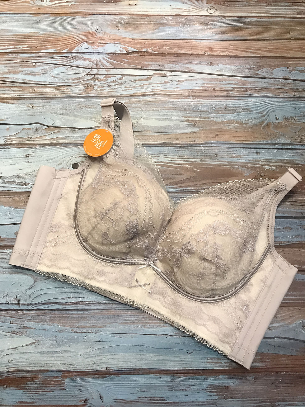 縮圖：34/36/38/40BC CUP仙氣花卉閃閃蕾絲桑蠶絲超薄無鋼圈Bra