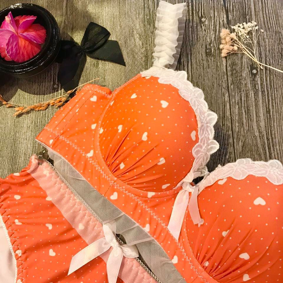 縮圖：34B 心心圖案胸圍套裝Bra Set