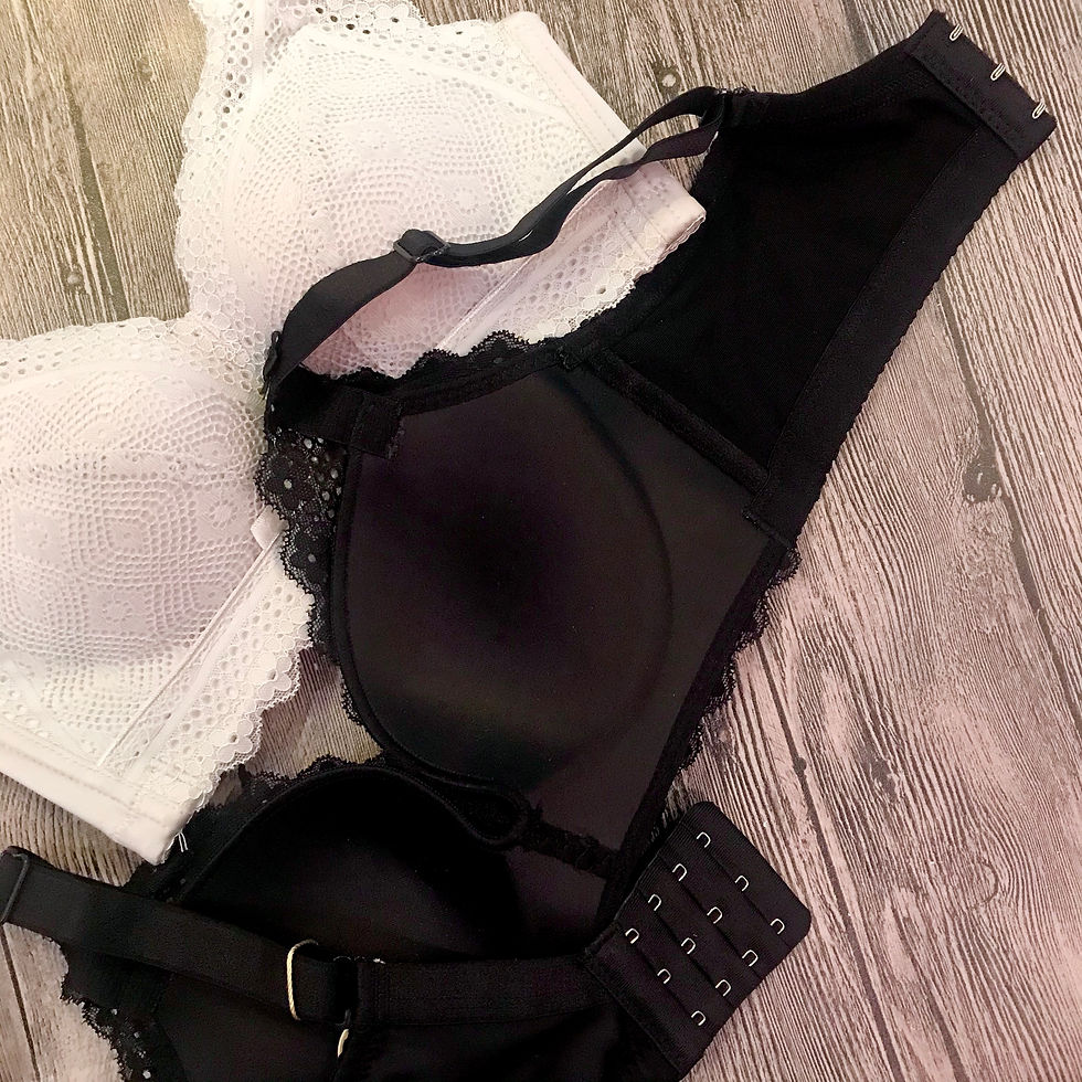 縮圖：32/38AB通用CUP 3D無圈提托拼紋波浪邊網Bra胸圍