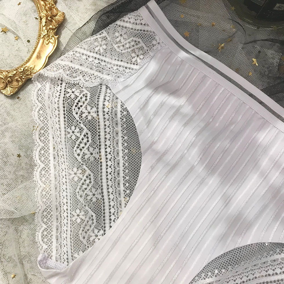 縮圖：中低腰直間絲滑拼接蕾絲透氣爽身內褲Medium to low rise panties