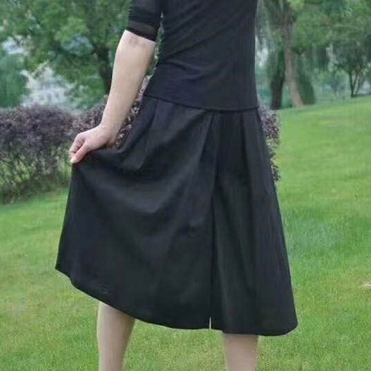 縮圖：棉麻七分裙褲