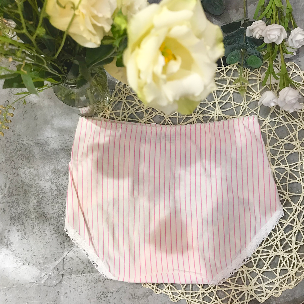 縮圖：中腰前花LACES拼直間莫代爾內褲 Medium rise Panty