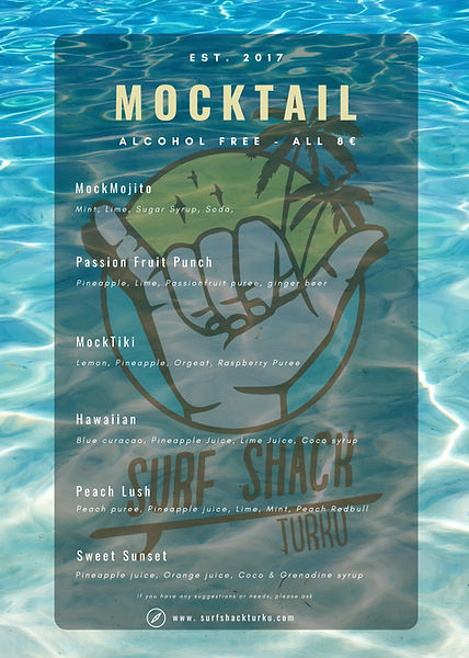 Mocktail Menu
