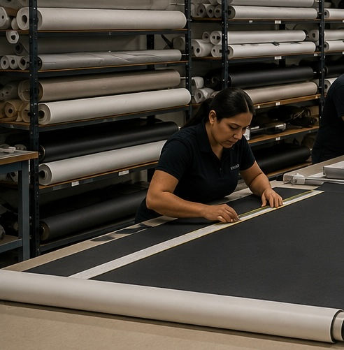 Custom Blinds being manufactured by our team