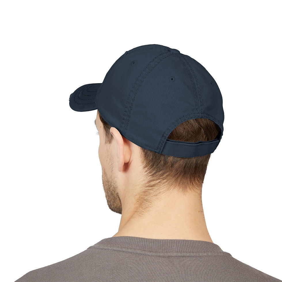 Thumbnail: 50 Year Logo Distressed Dad Hat (Embroidery - Black & White)