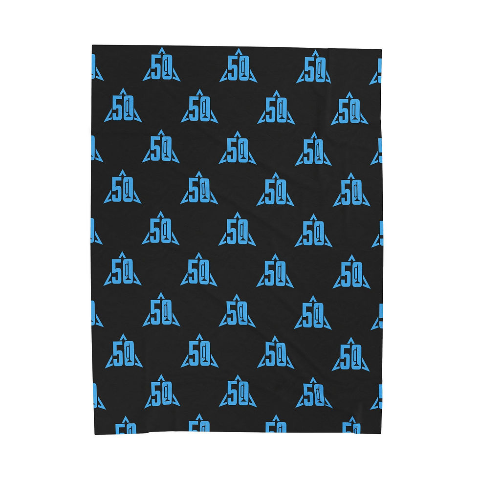 Thumbnail: 50th Anniversary Baby Blue LogoVelveteen Plush Blanket