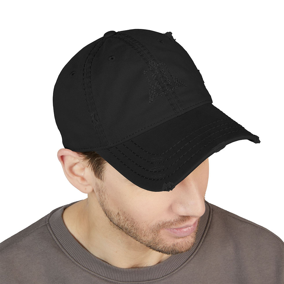 Thumbnail: 50 Year Logo Distressed Dad Hat (Embroidery - Black & White)