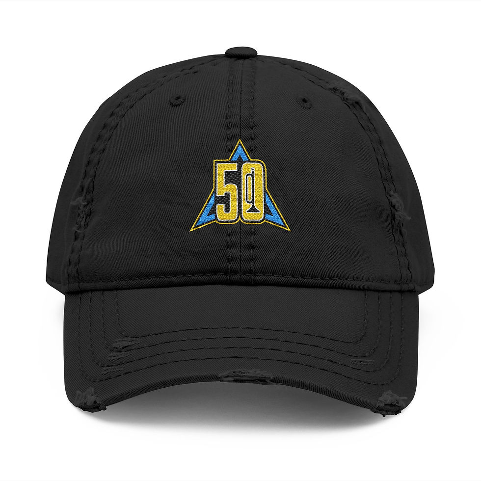 Thumbnail: 50 Year Logo Distressed Dad Hat (Embroidery)
