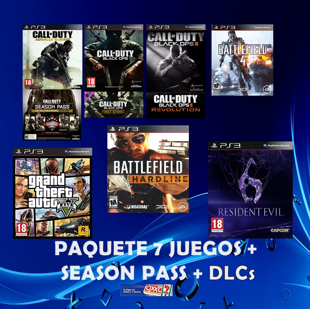 PAQUETE 7 JUEGOS + SEASON PASS + DLCs