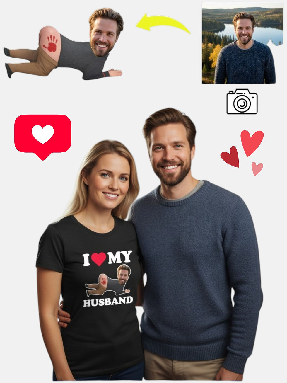 Thumbnail: I Love my Husband personalized cotton T-shirt