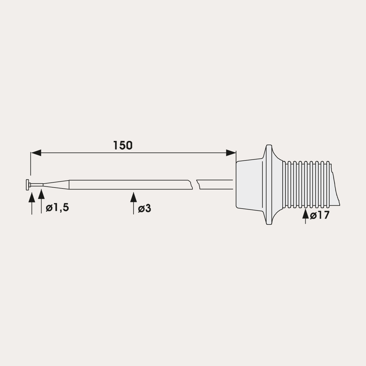 HT 32 Oberflächenfühler Mantelthermoelement Typ J K L -35 bis +500 °C 