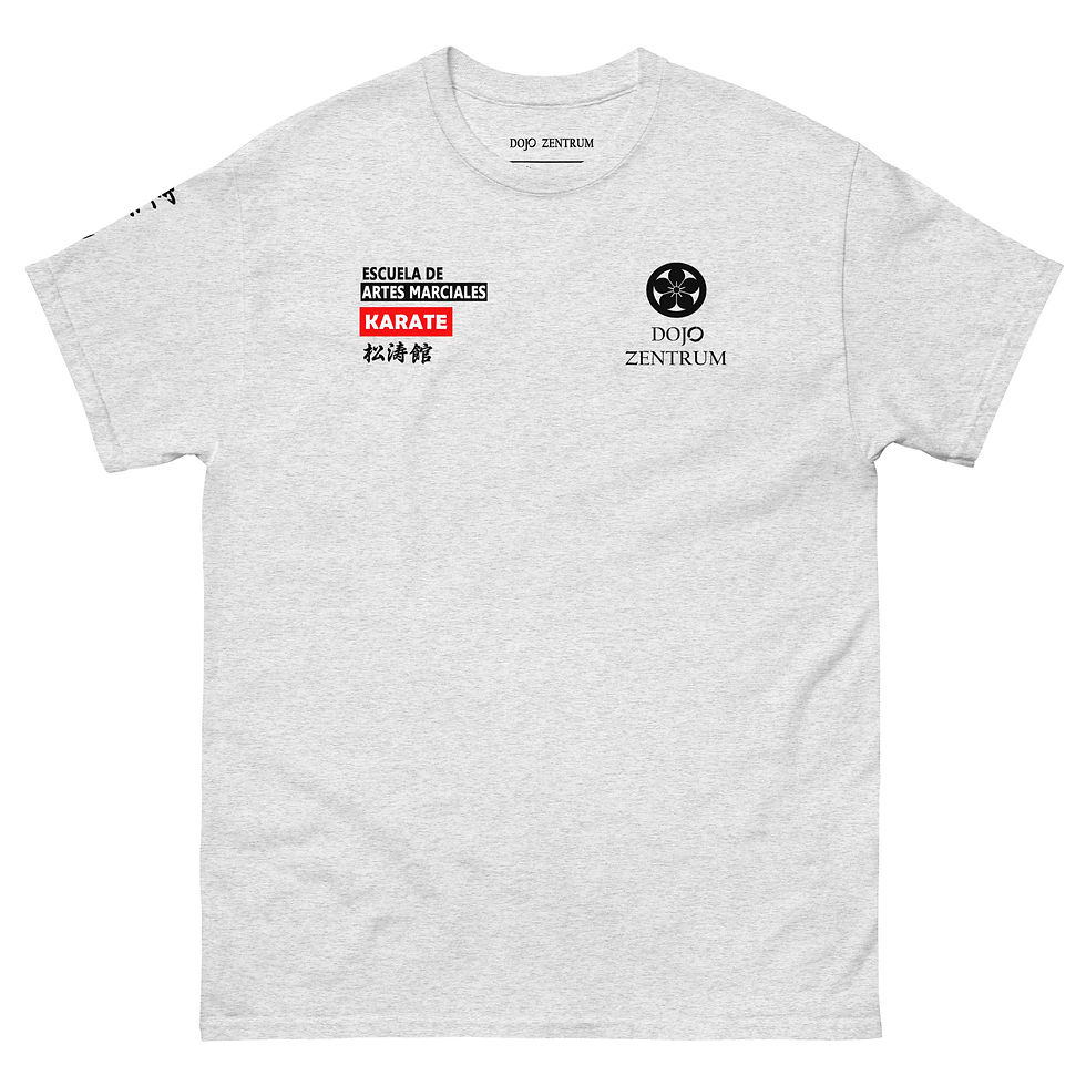 Vista frontal camiseta Karate Dojo Zentrum Gris Claro
