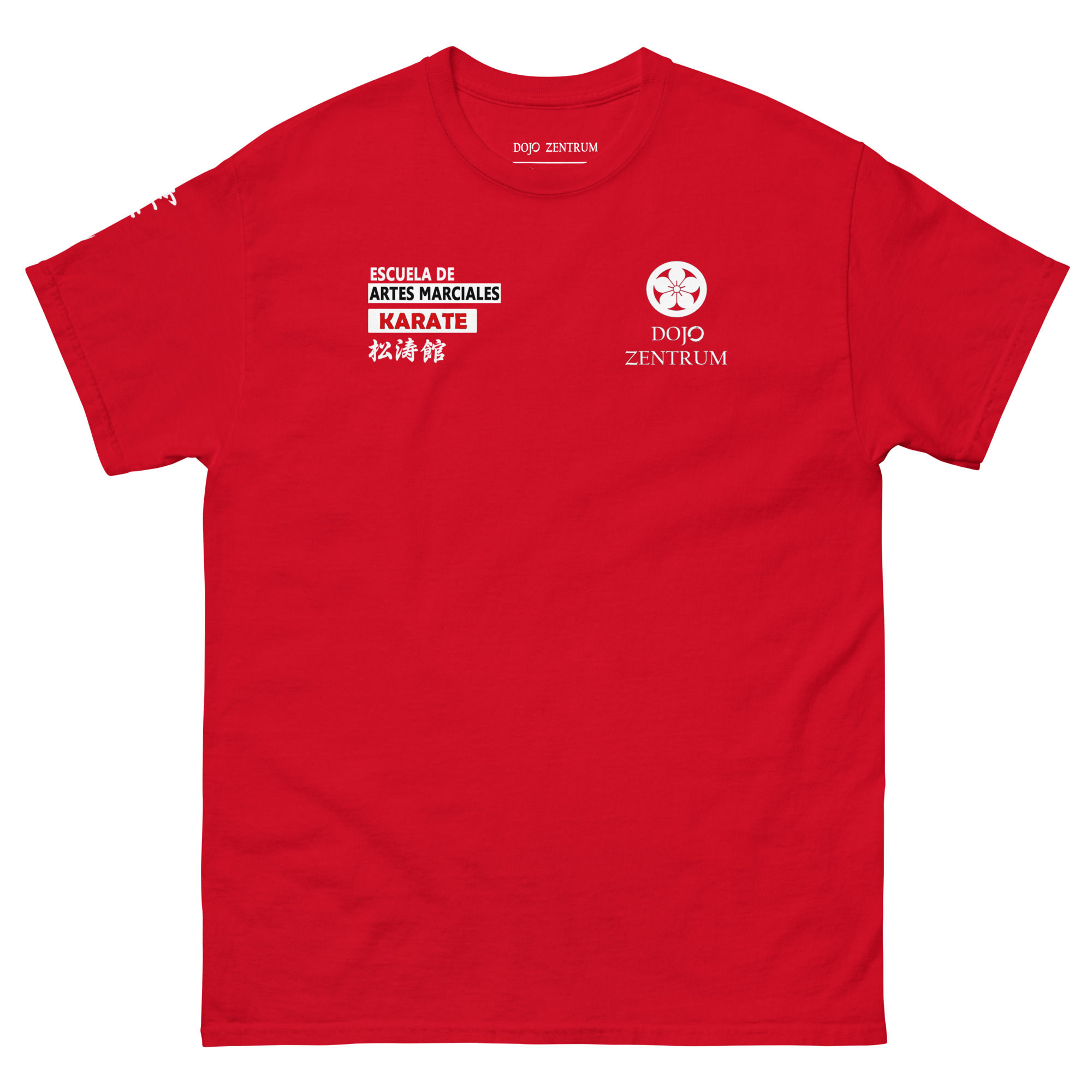 Vista frontal camiseta Karate Dojo Zentrum Roja