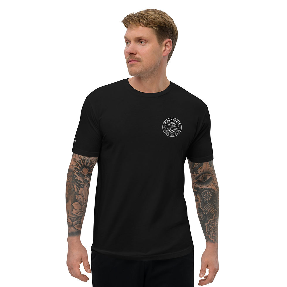 Vista frontal camiseta premium Black Eagle Negra