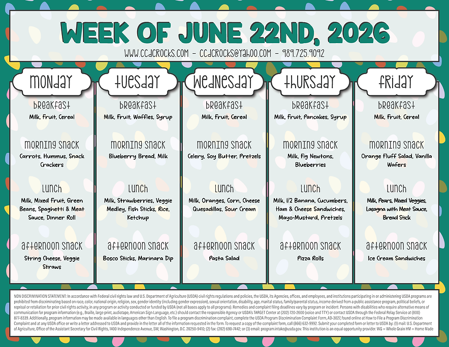 CCDC Menu