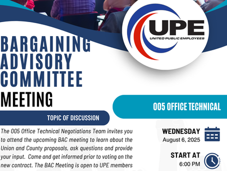 Bargaining Advisory Committee Meeting Tomorrow August 6, 2025