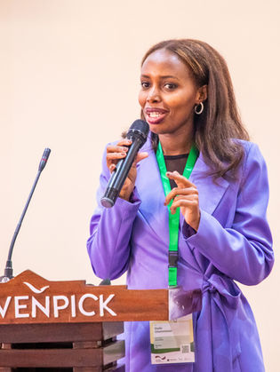 RWAMREC’s Director of Programs, Gisèle Umutoniwase at the Together: Strengthening Women’s Voices for Sustainable Agriculture and Food Systems conference in Nairobi