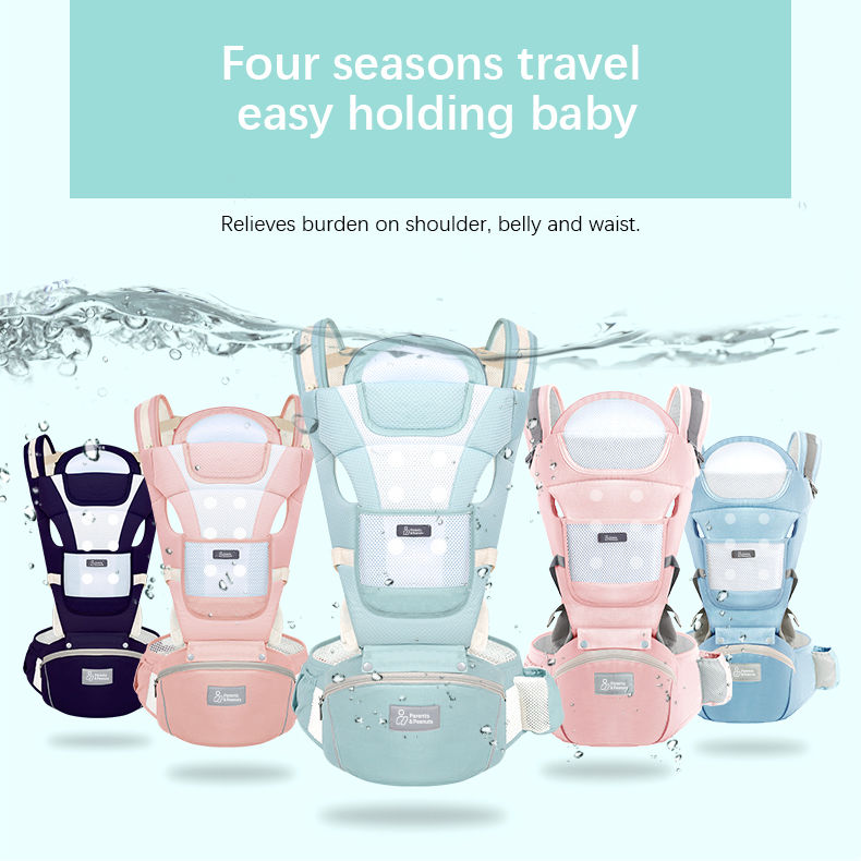 Thumbnail: Parents & Peanuts All-in-One Baby Carrier & Hip Seat (Blue)